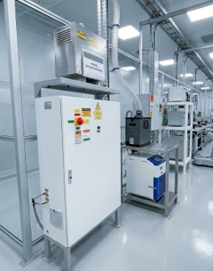 Sistema laser industrial integrado à linha